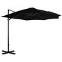 Voir la diapositive 1 : VIDAXL Parasol de jardin en porte-a-faux avec mat en aluminium noir