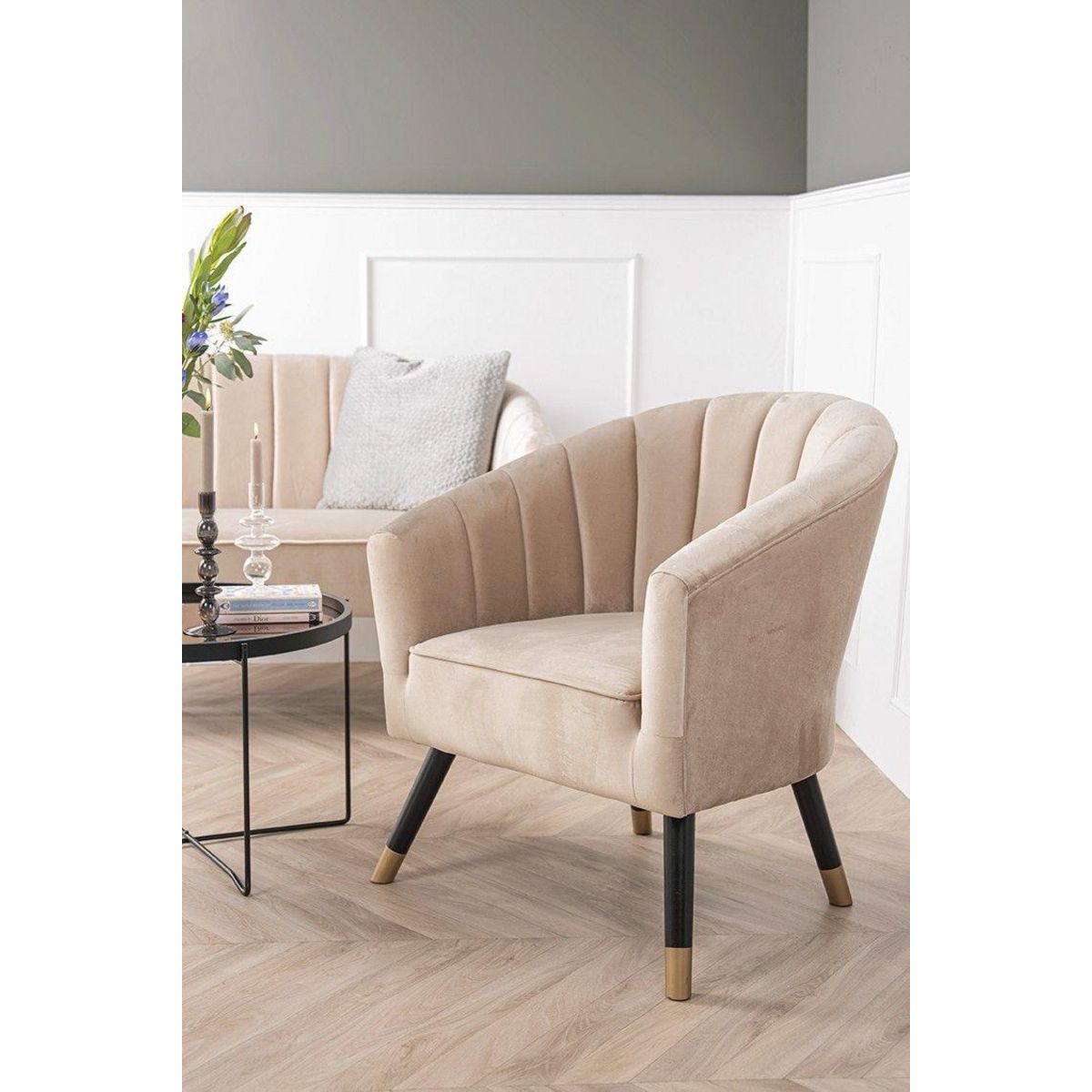 Leitmotiv Fauteuil 1 place en polyester effet velours