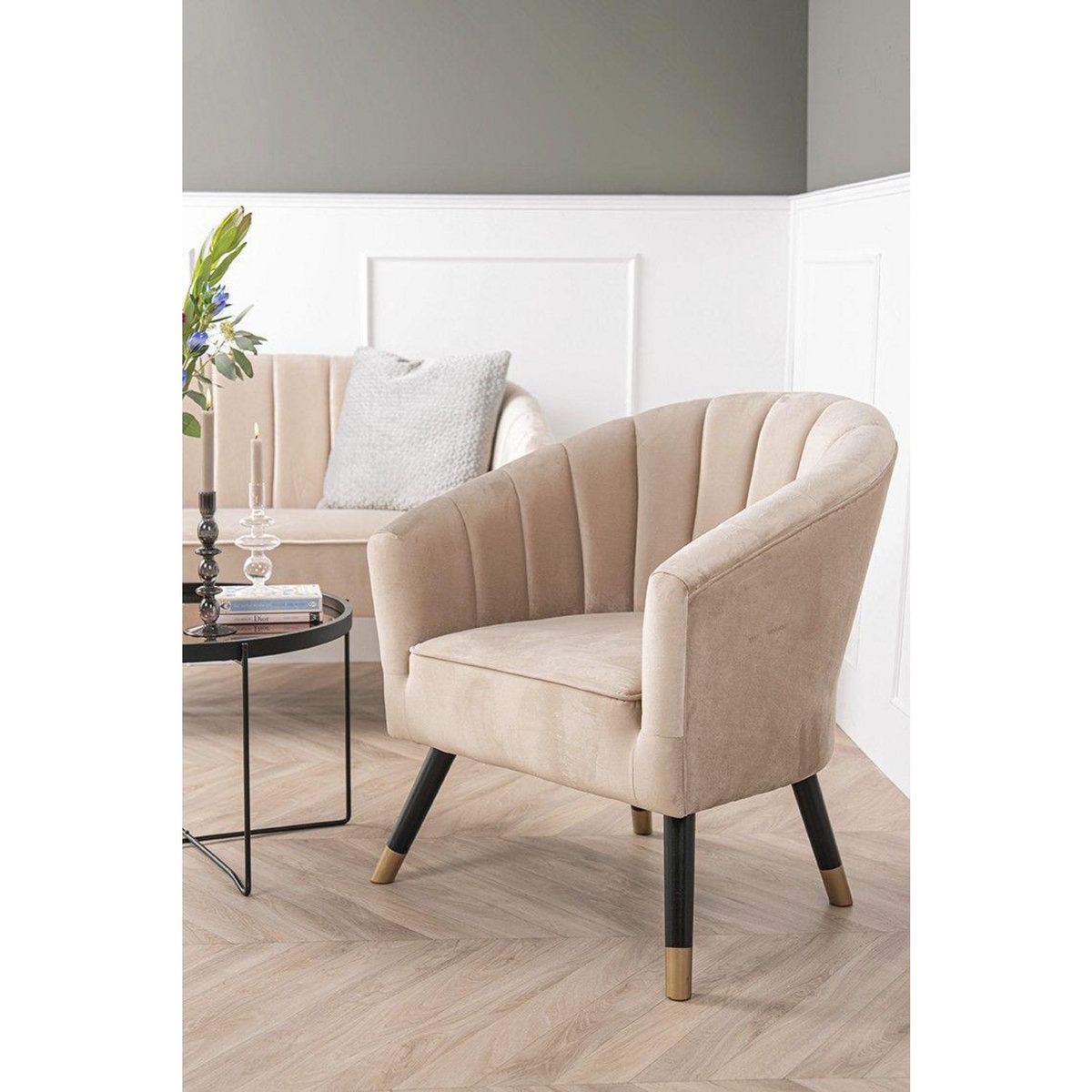 Leitmotiv Fauteuil 1 place en polyester effet velours