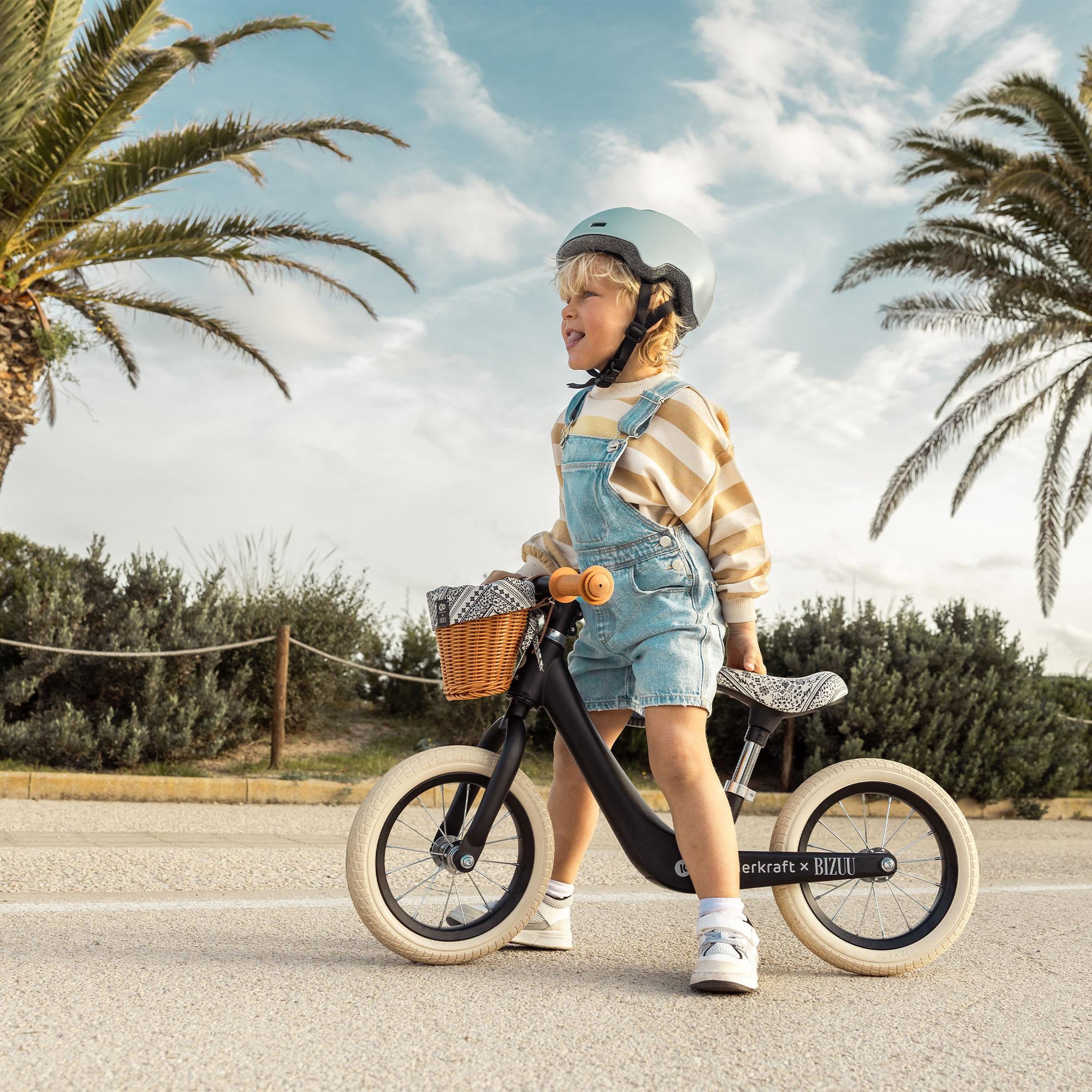 Voir la diapositive 2 : KINDERKRAFT Draisienne rétro - vélo d'équilibre avec panier et clochette