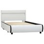 VIDAXL Cadre de lit avec LED Blanc Similicuir 90x200 cm