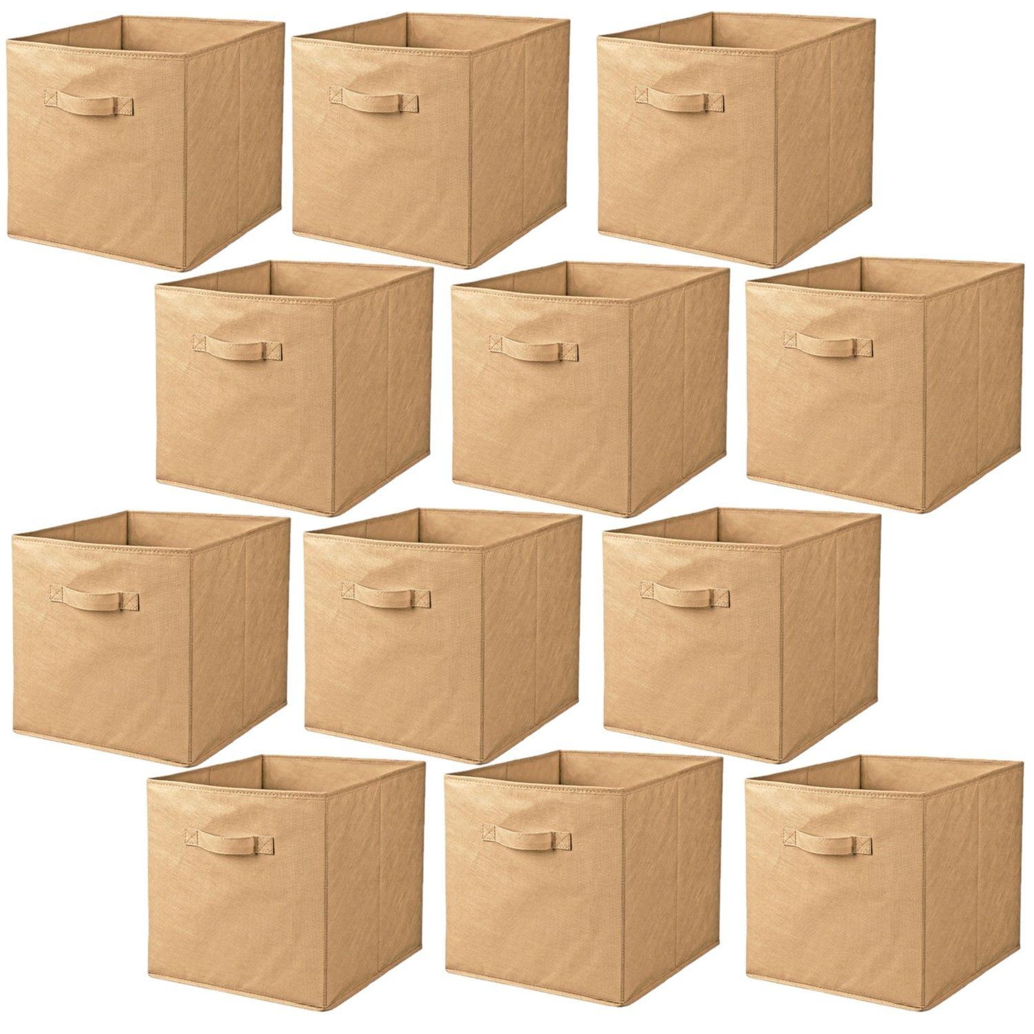 Voir la diapositive 1 : TOILINUX Lot de 12 cubes de rangement pliables en tissus avec poignée