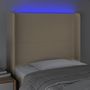 Voir la diapositive 3 : VIDAXL Tete de lit a LED Creme 103x16x118/128 cm Tissu
