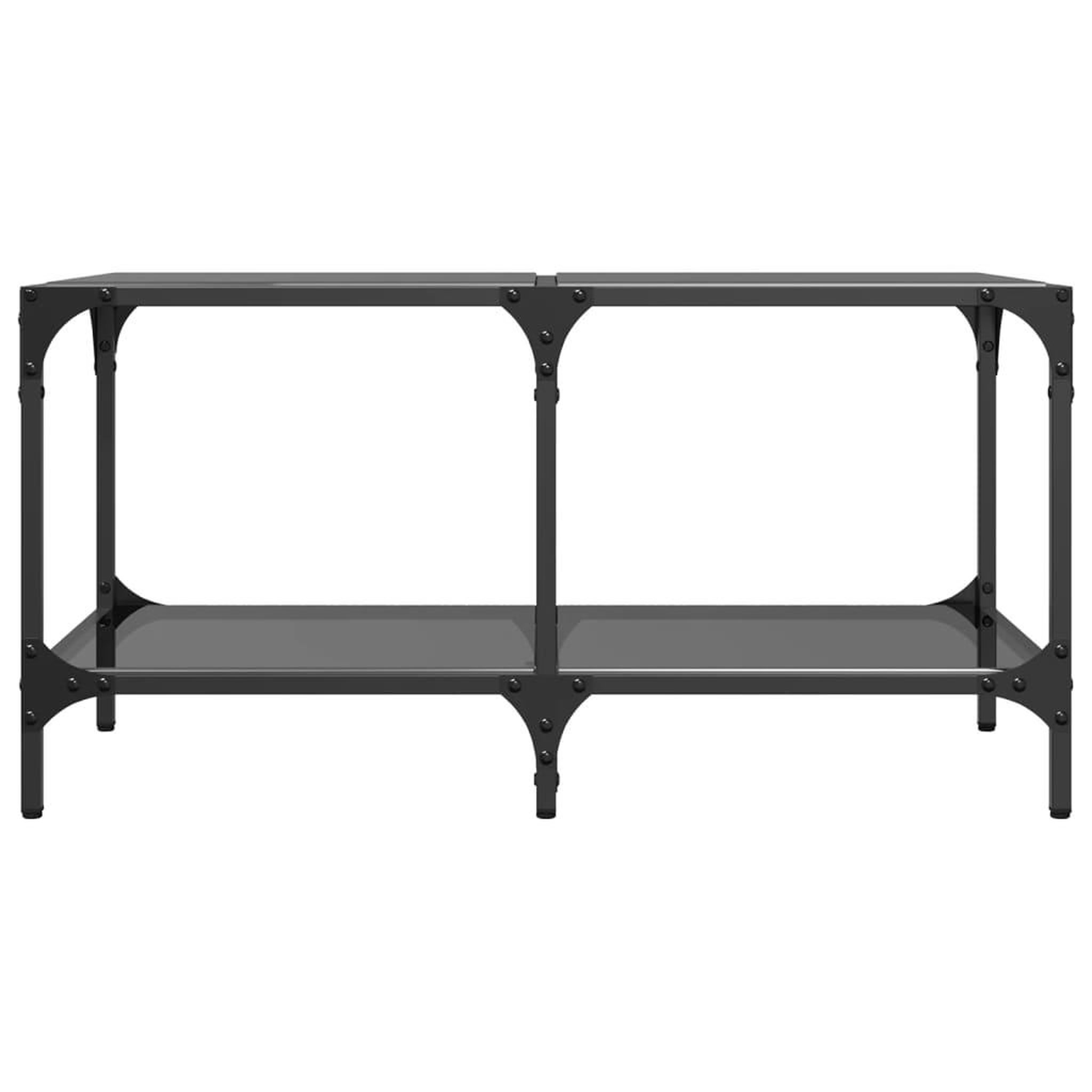 Voir la diapositive 4 : VIDAXL Table basse avec dessus en verre noir 78,5x40x40 cm acier