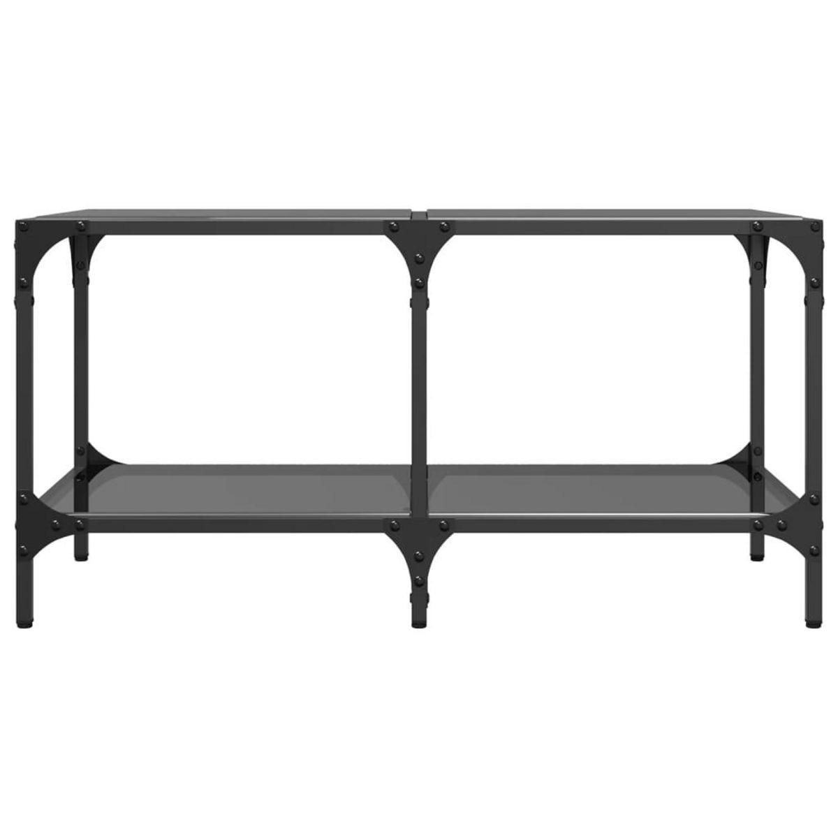 VIDAXL Table basse avec dessus en verre noir 78,5x40x40 cm acier