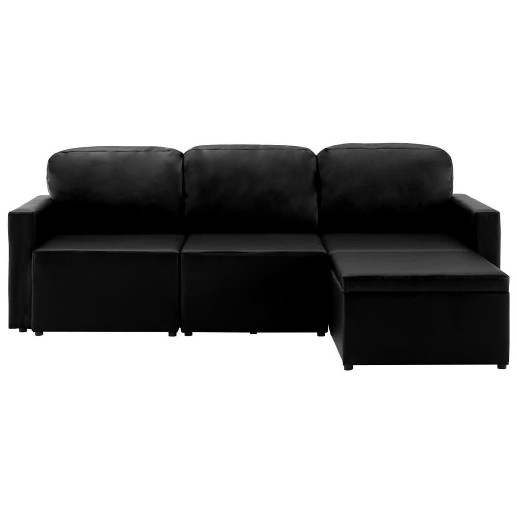 Voir la diapositive 5 : VIDAXL Canape-lit modulaire 3 places Noir Similicuir