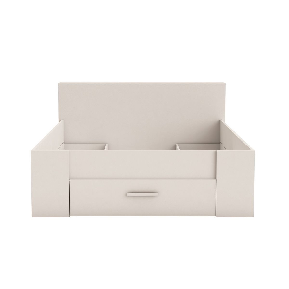 Lit 140 x190 cm avec tête de lit et rangements ILIAN