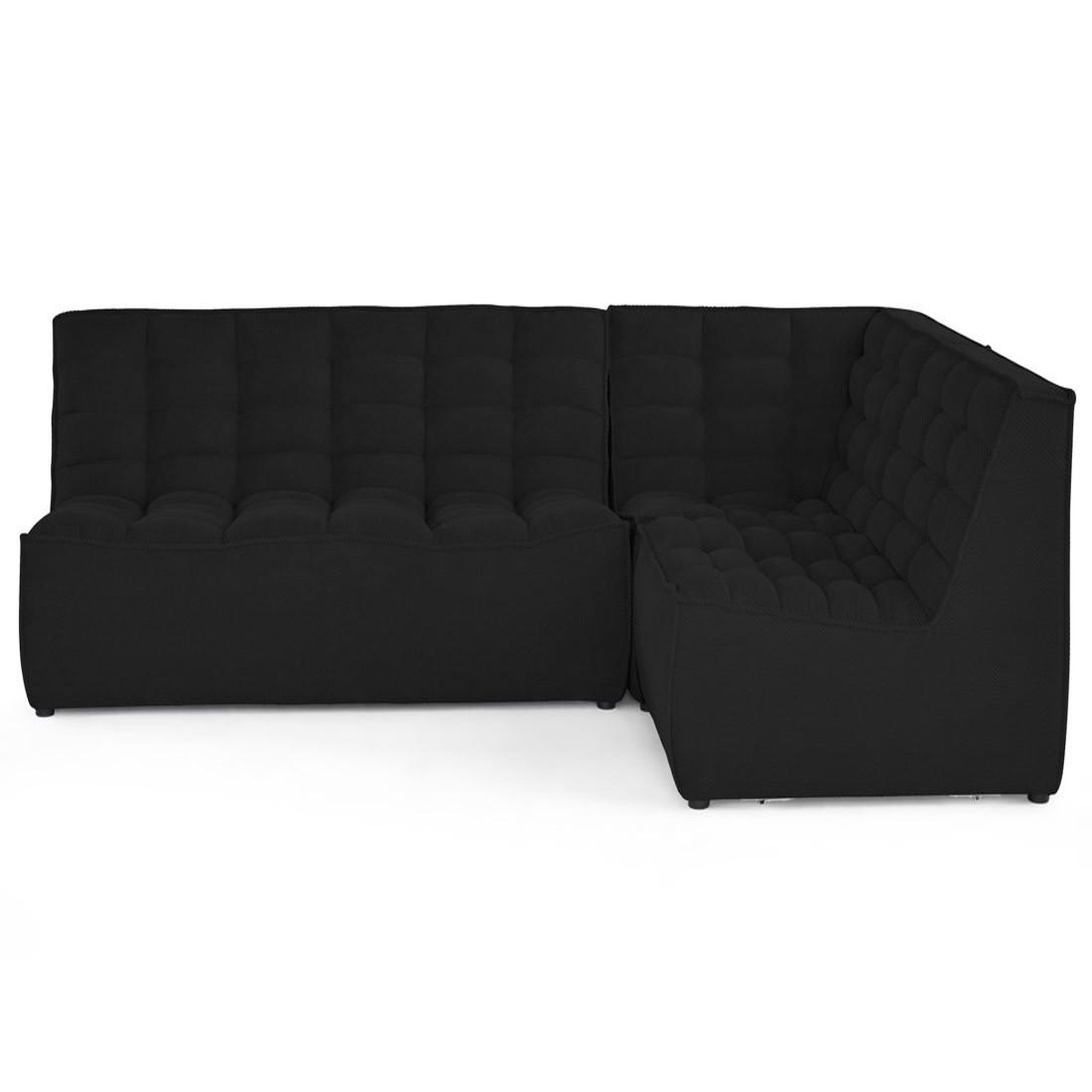 Voir la diapositive 1 : LISA DESIGN Ellie - canapé modulable d'angle réversible 4 places en velours texturé
