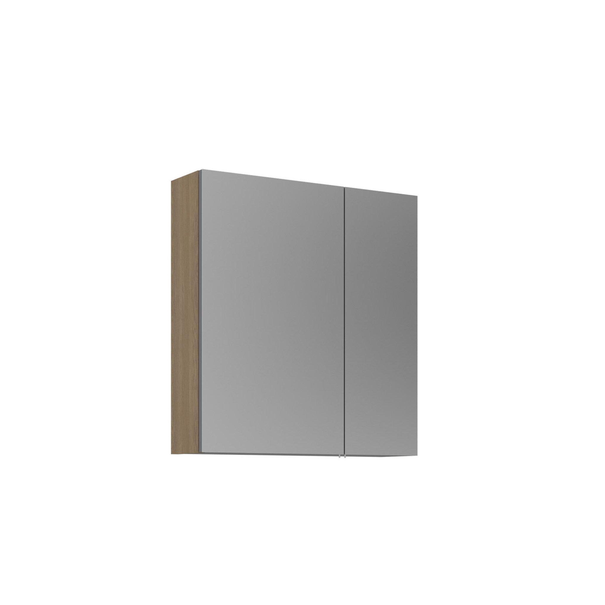 Habitat et Jardin Meuble Salle de Bain avec Miroir  Purus Desna 60  - 60 x 16 x 66 cm - Sonomo Oak