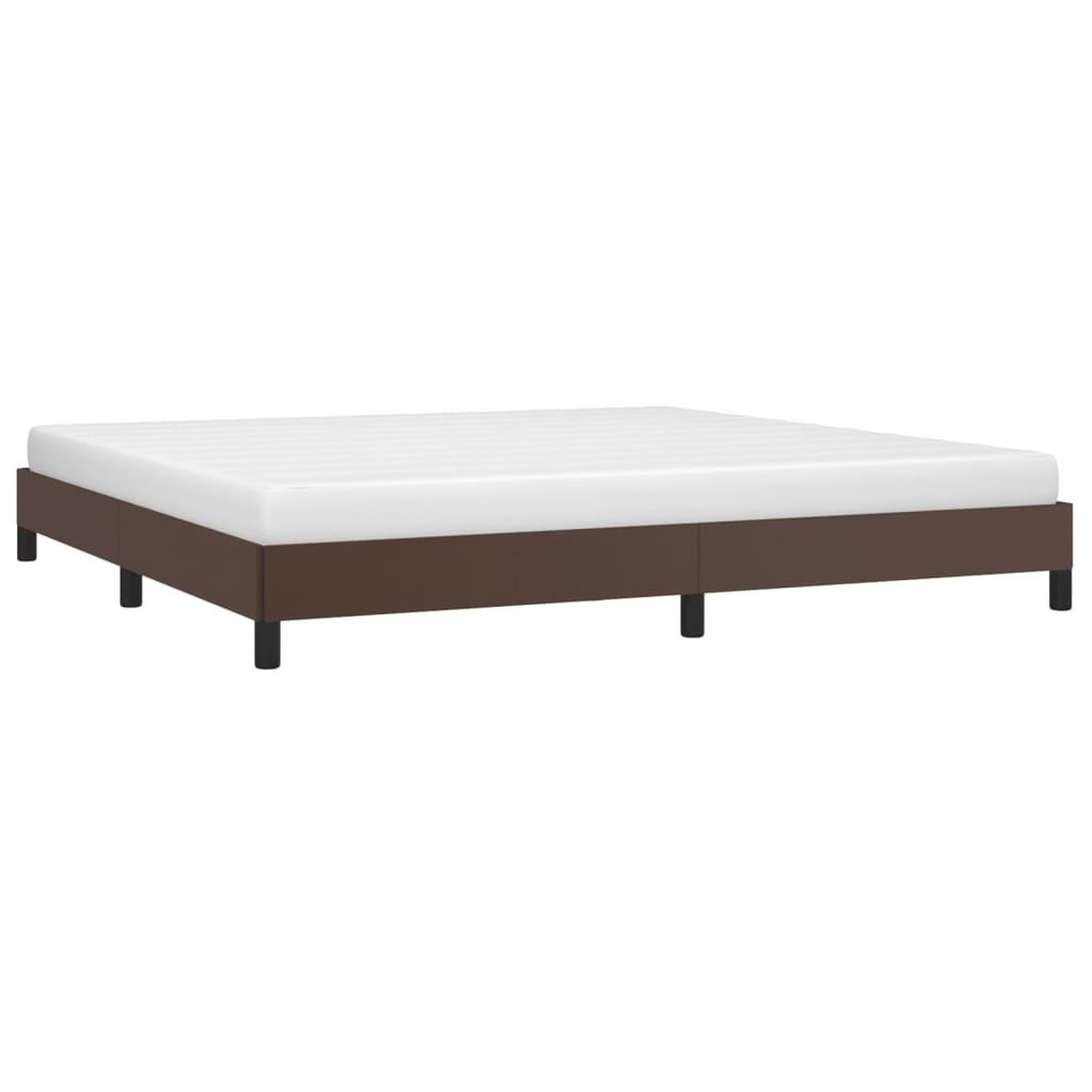 Voir la diapositive 3 : VIDAXL Cadre de lit sans matelas marron 200x200 cm similicuir