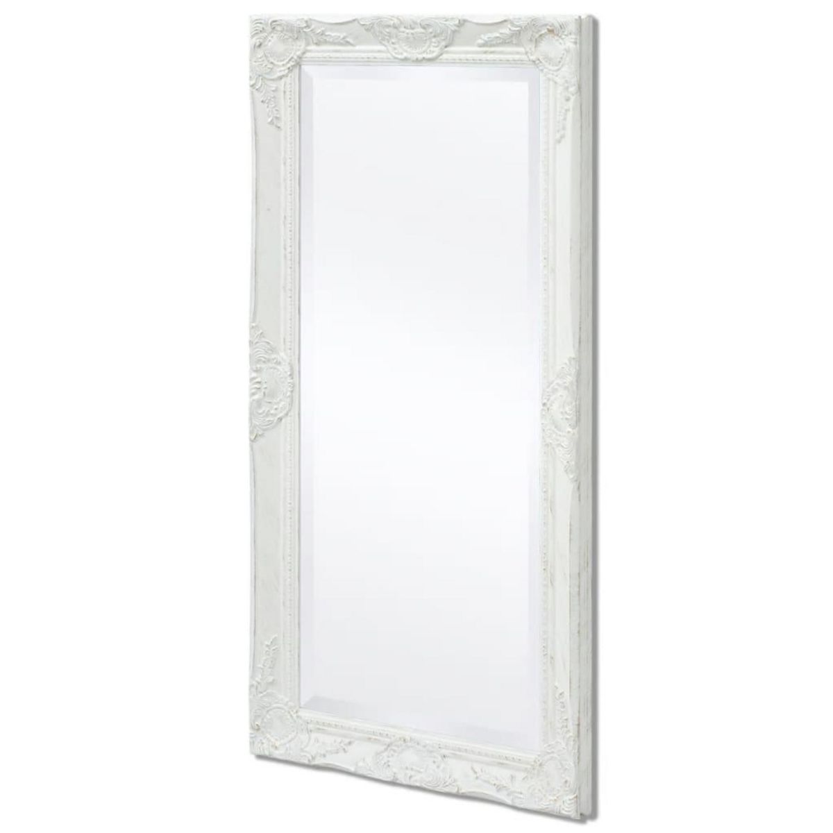 VIDAXL Miroir mural style baroque 100x50 cm blanc