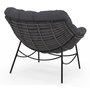 Voir la diapositive 4 : ID MARKET Fauteuil de jardin relax LOA effet rotin gris et coussin gris