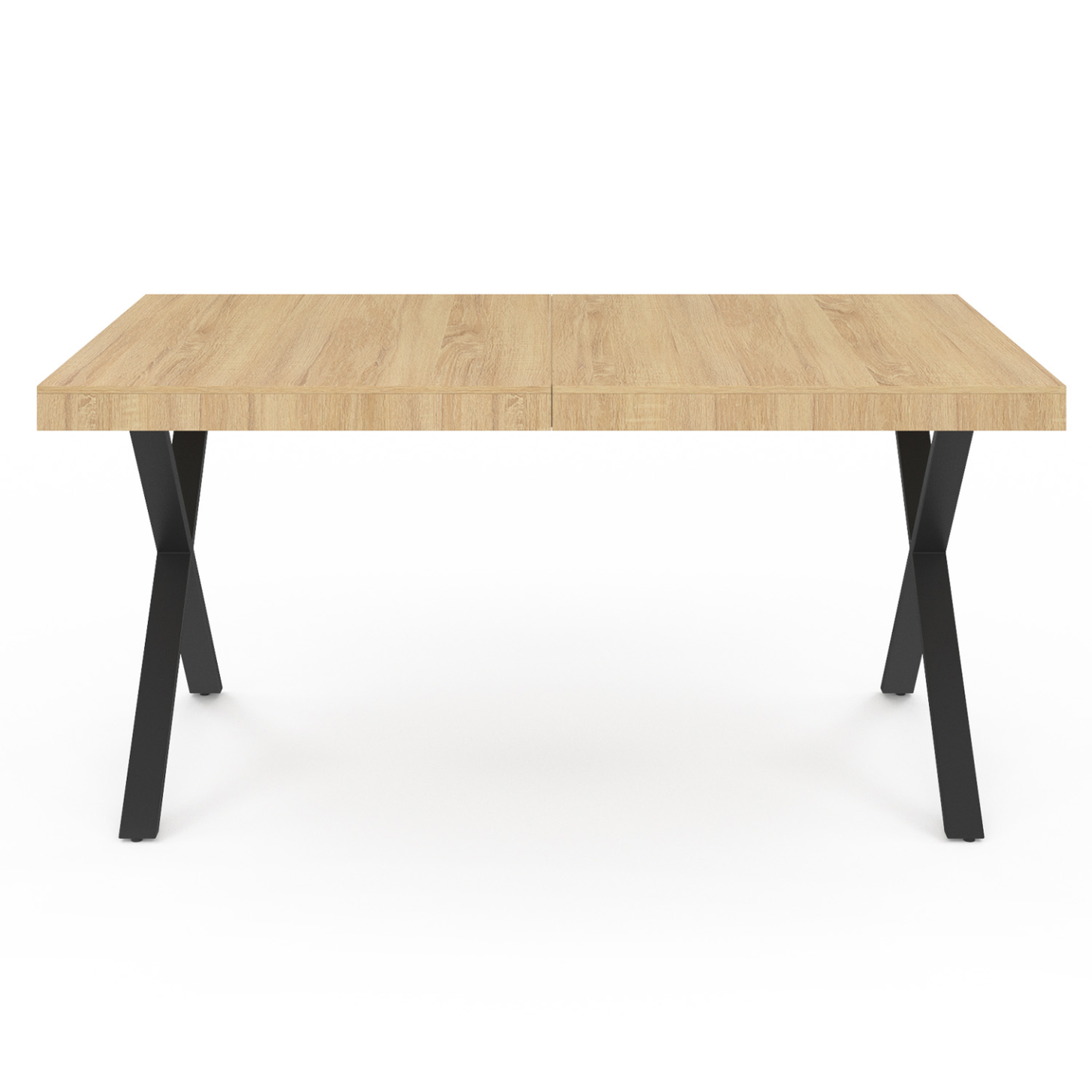 Voir la diapositive 3 : ID MARKET Table à manger rectangle alma 6 personnes design industriel 160 cm