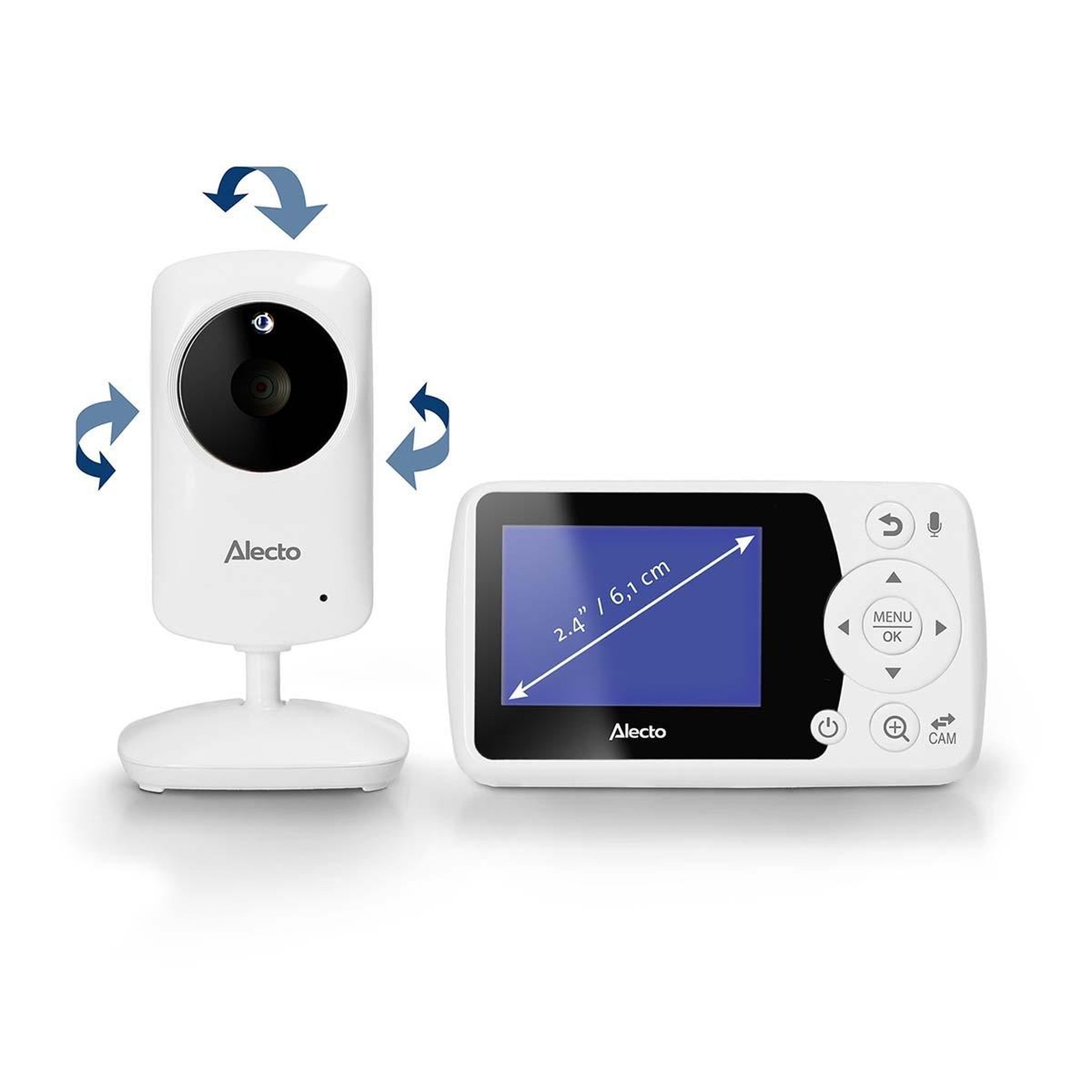 Voir la diapositive 5 : ALECTO Babyphone vidéo Caméra écran couleur 2,4 pouces Vision nocturne VOX Interphone Portée 50 m Alecto