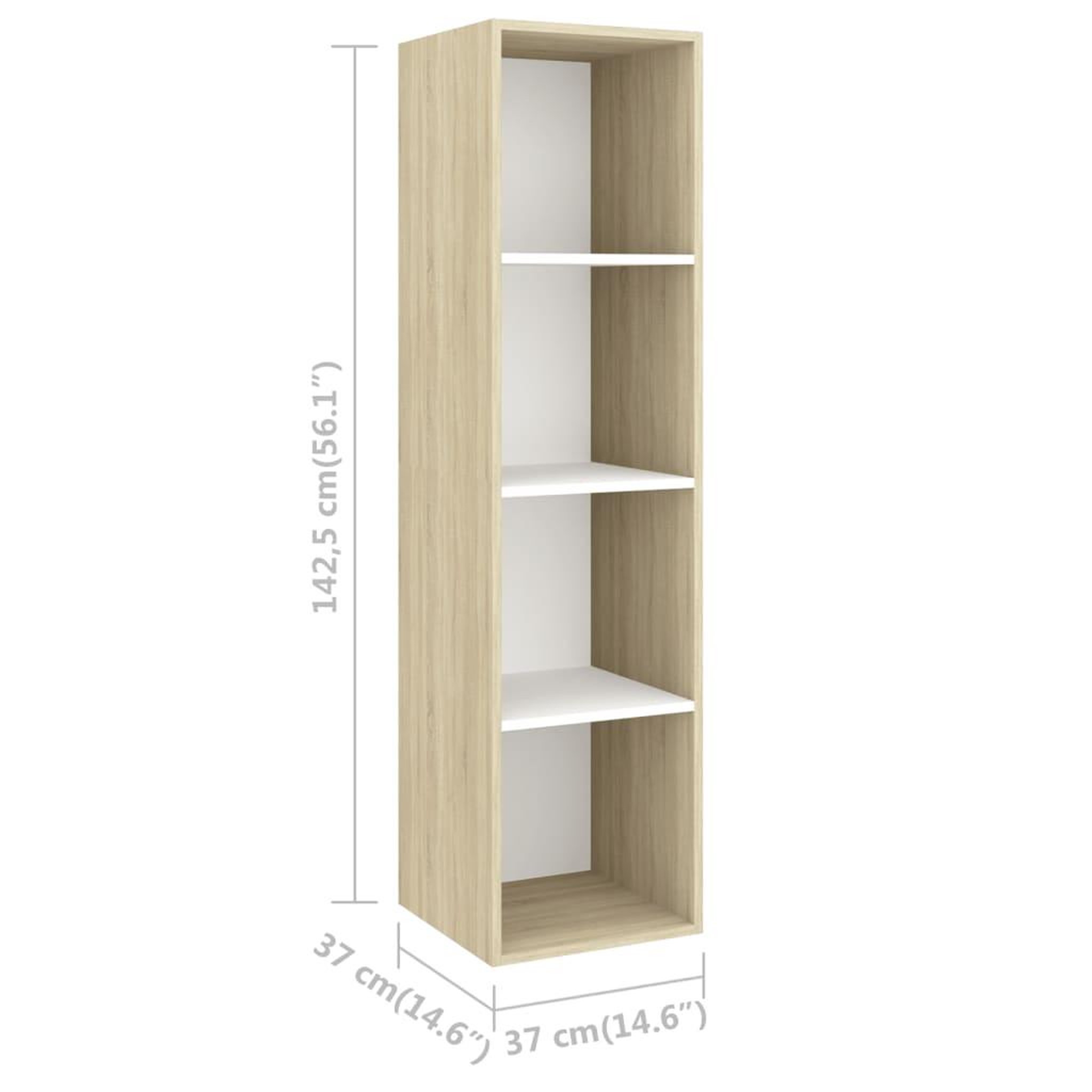 Voir la diapositive 6 : VIDAXL Meubles TV muraux 4 pcs Blanc et chene sonoma Bois d'ingenierie