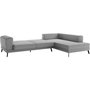 Voir la diapositive 4 : LOUNGITUDE Canapé d'angle droit convertible IMPERIAL 5 places - Tissu gris clair - 2 coffres de rangement - L304 x P212 x H86 cm