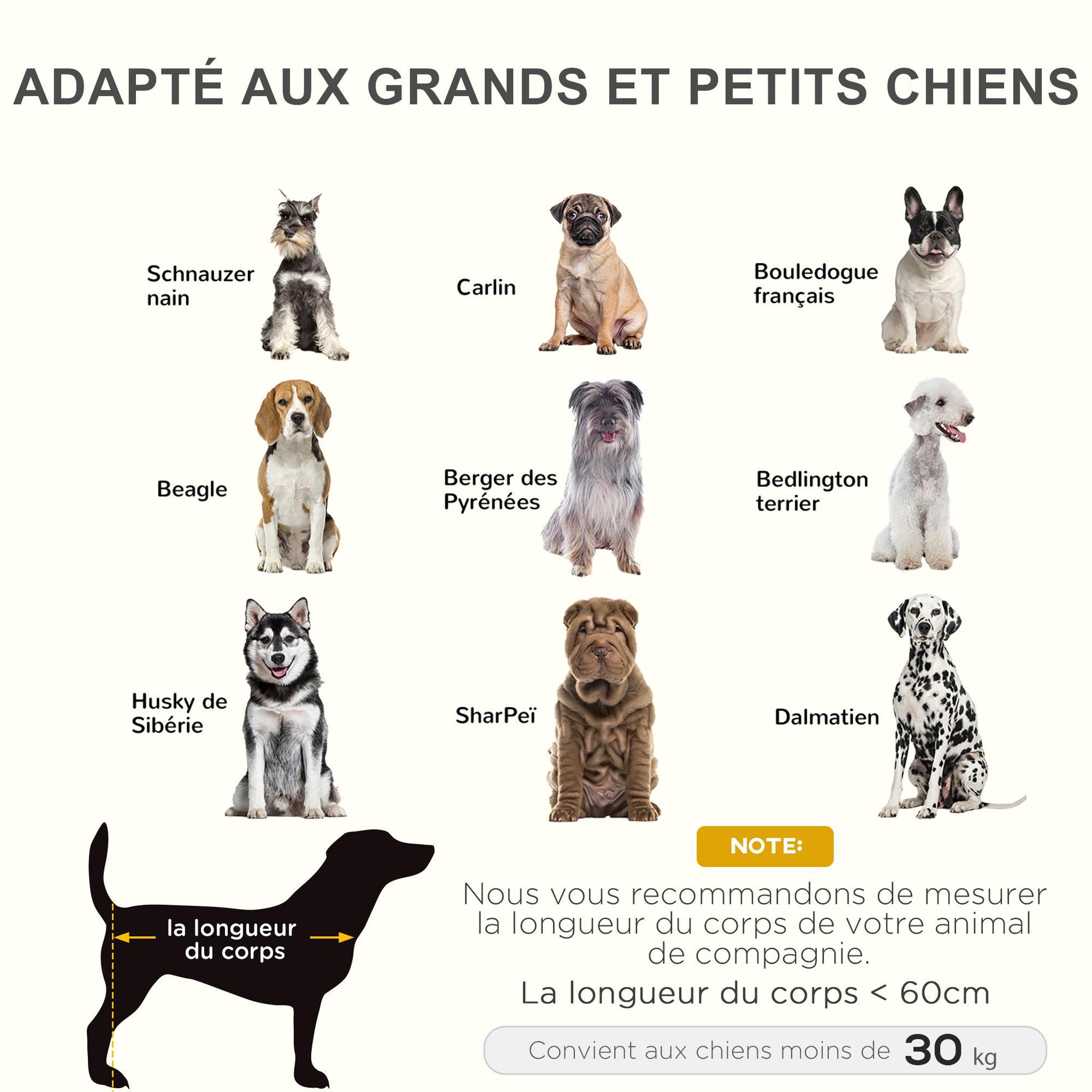 Voir la diapositive 4 : PAWHUT Lit sur pieds pour chien chat lit de camp animal lit surélevé oxford textilène micro-perforé dim. 92l x 76l x 18h cm marron