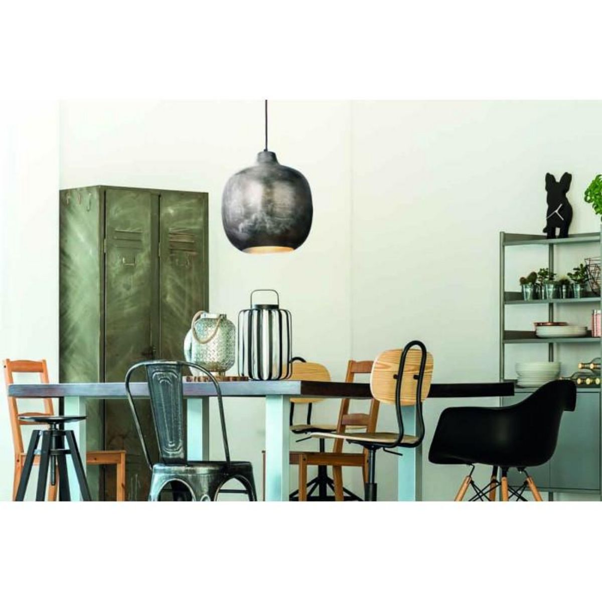 Paris Prix Lampe Suspension Vintage  Salyer  43cm Bronze