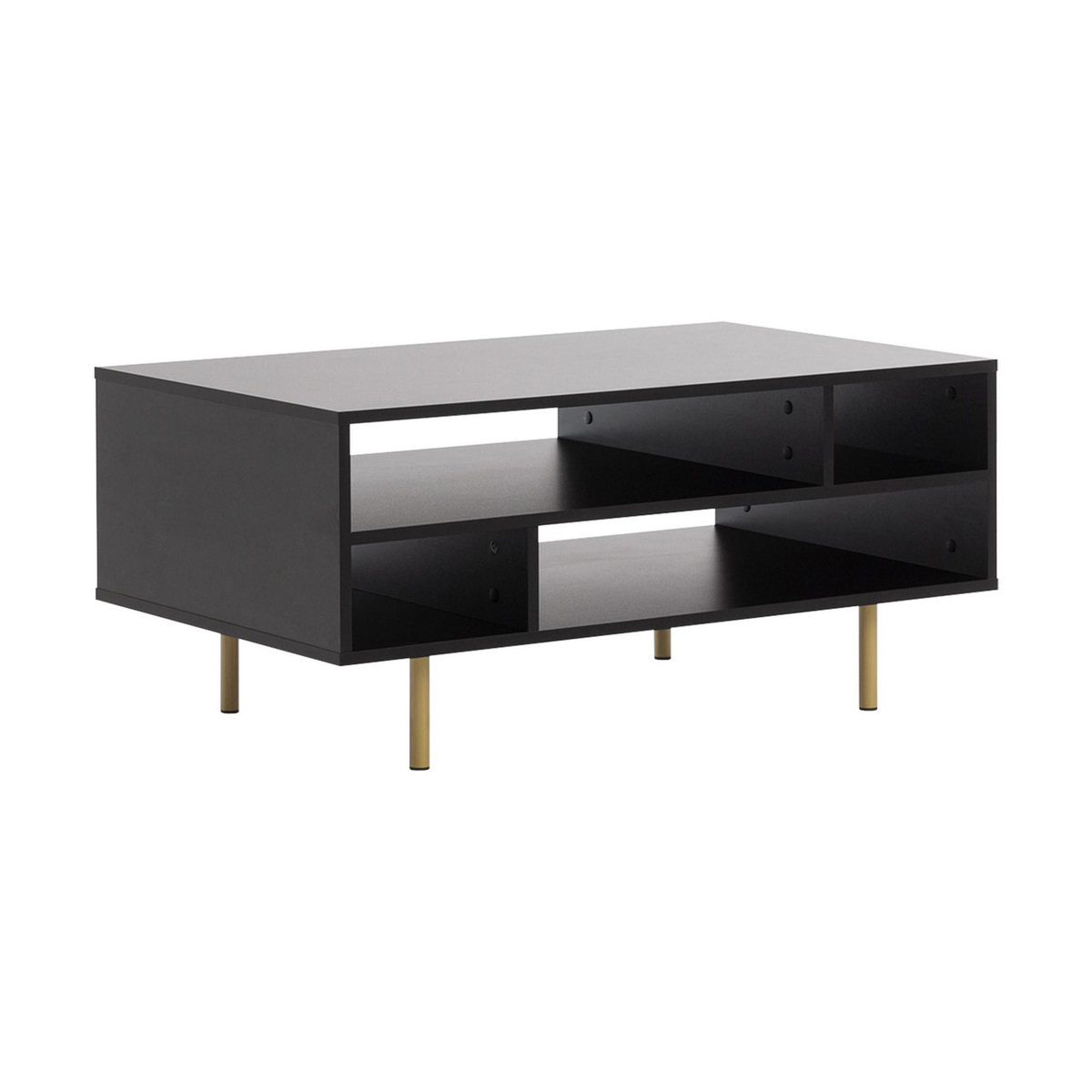 BEST MOBILIER Monica - table basse - noir - 5 niches - 100 cm