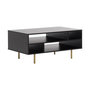 Voir la diapositive 3 : BEST MOBILIER Monica - table basse - noir - 5 niches - 100 cm