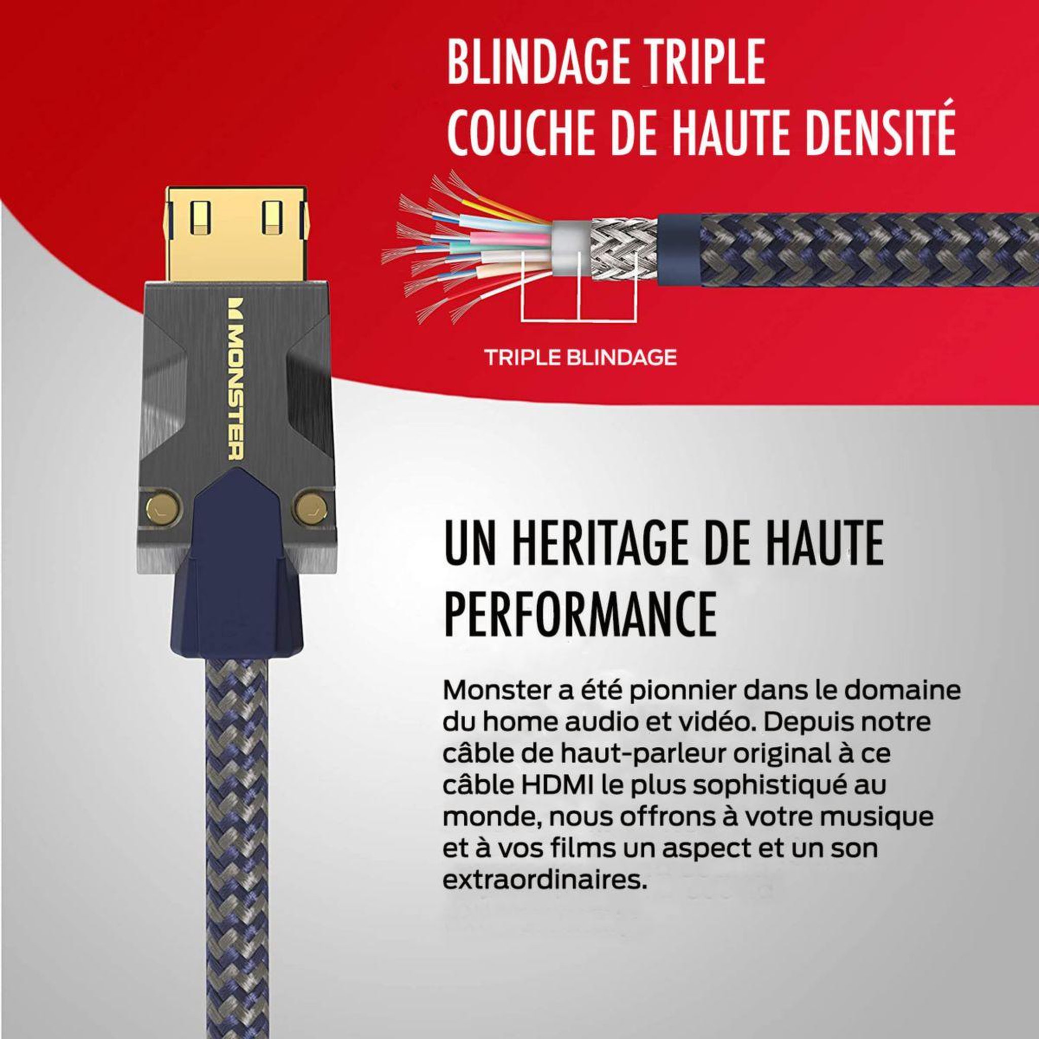 Voir la diapositive 4 : Monster Cable Câble HDMI M3000 UHD 8K DOLBYVISION HDR 48GBPS 1.5M