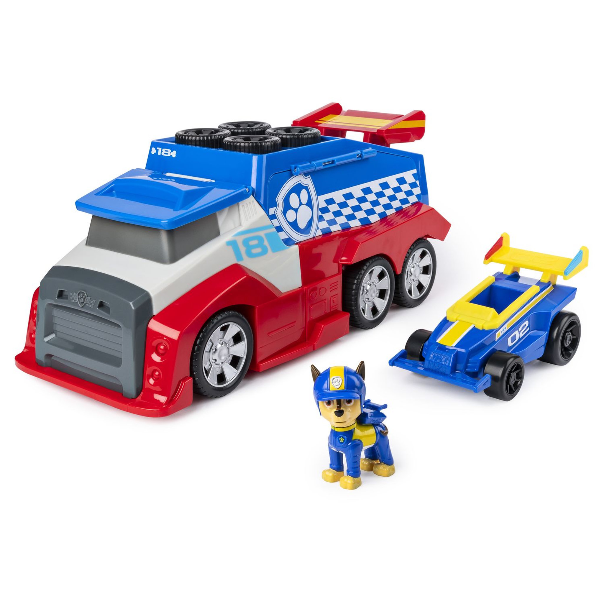 Voir la diapositive 1 : SPIN MASTER Camion mobile Pit Stop Team Ready Race Rescue Paw Patrol