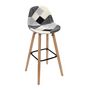 Voir la diapositive 2 : Paris Prix Lot de 2 Tabourets de Bar  Patchwork  92cm Gris