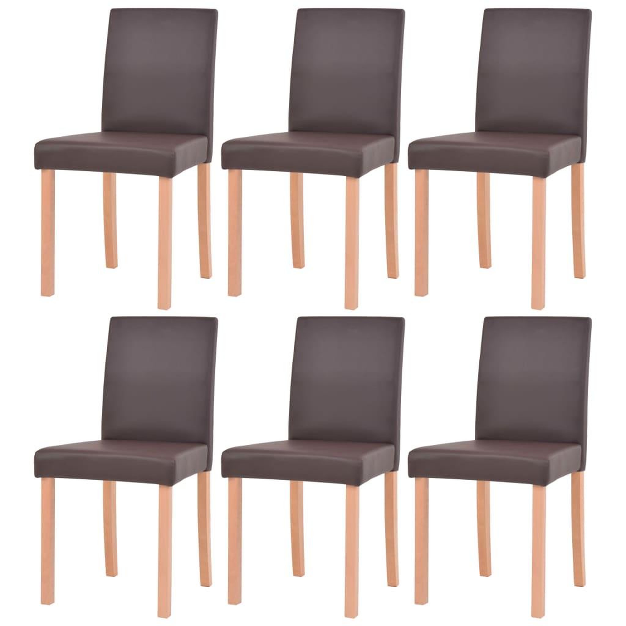 Voir la diapositive 5 : VIDAXL Table et chaises 7 pcs Cuir synthetique Chene Marron