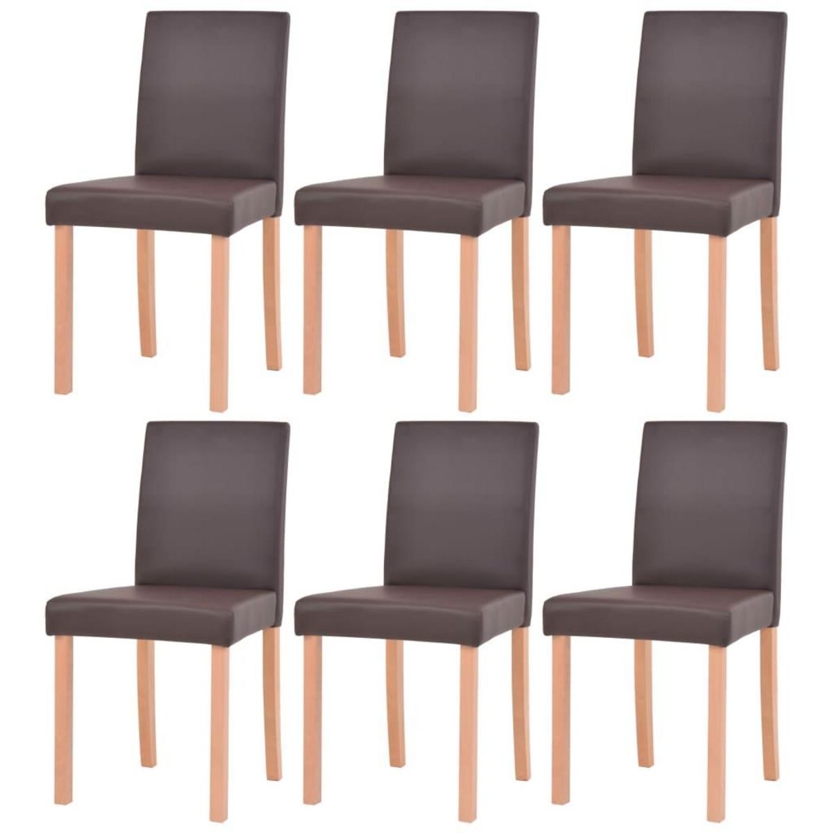 VIDAXL Table et chaises 7 pcs Cuir synthetique Chene Marron