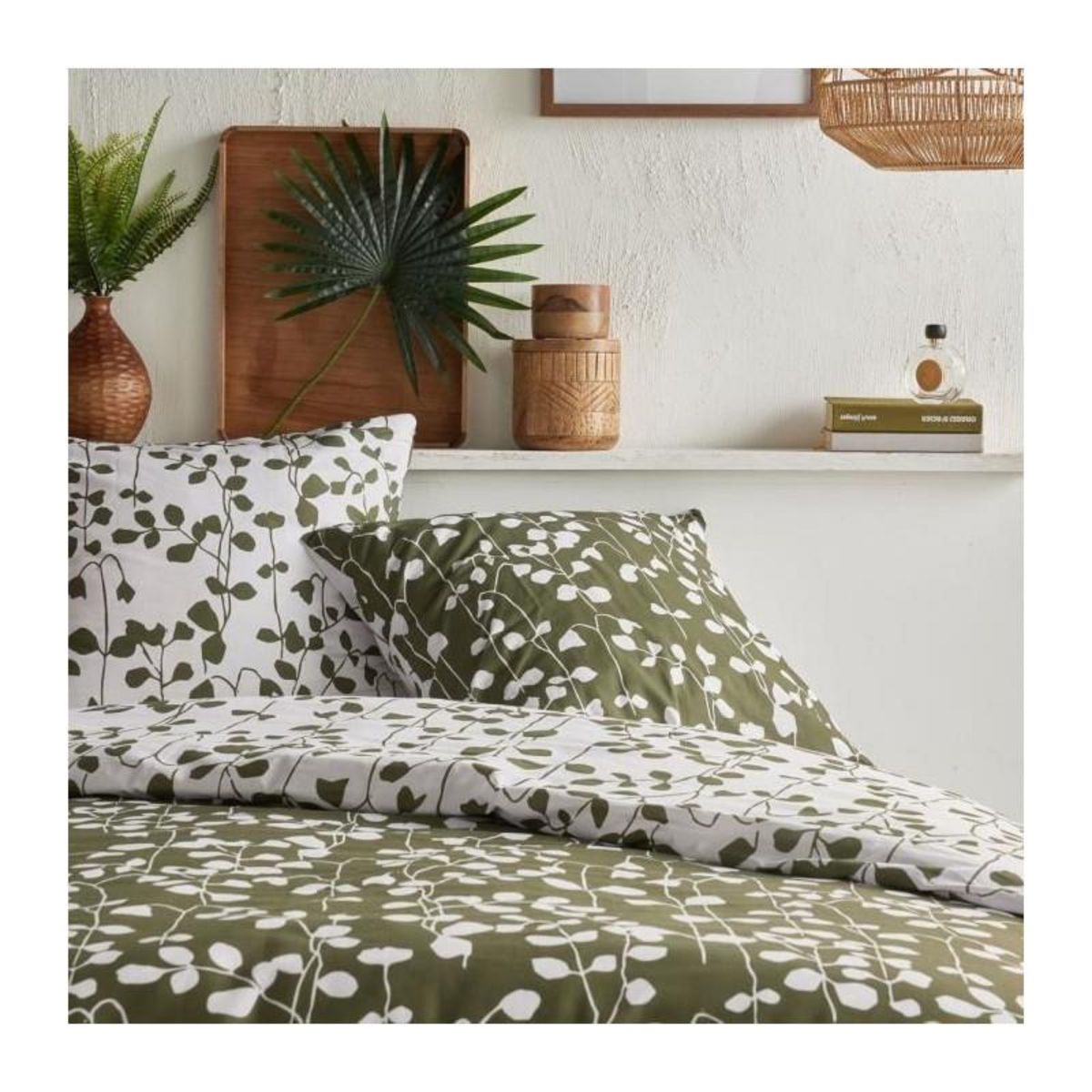 Today Parure de lit - TODAY Crazy - Imprimé Floral - 2 personnes - 220 x 240 cm - Vert