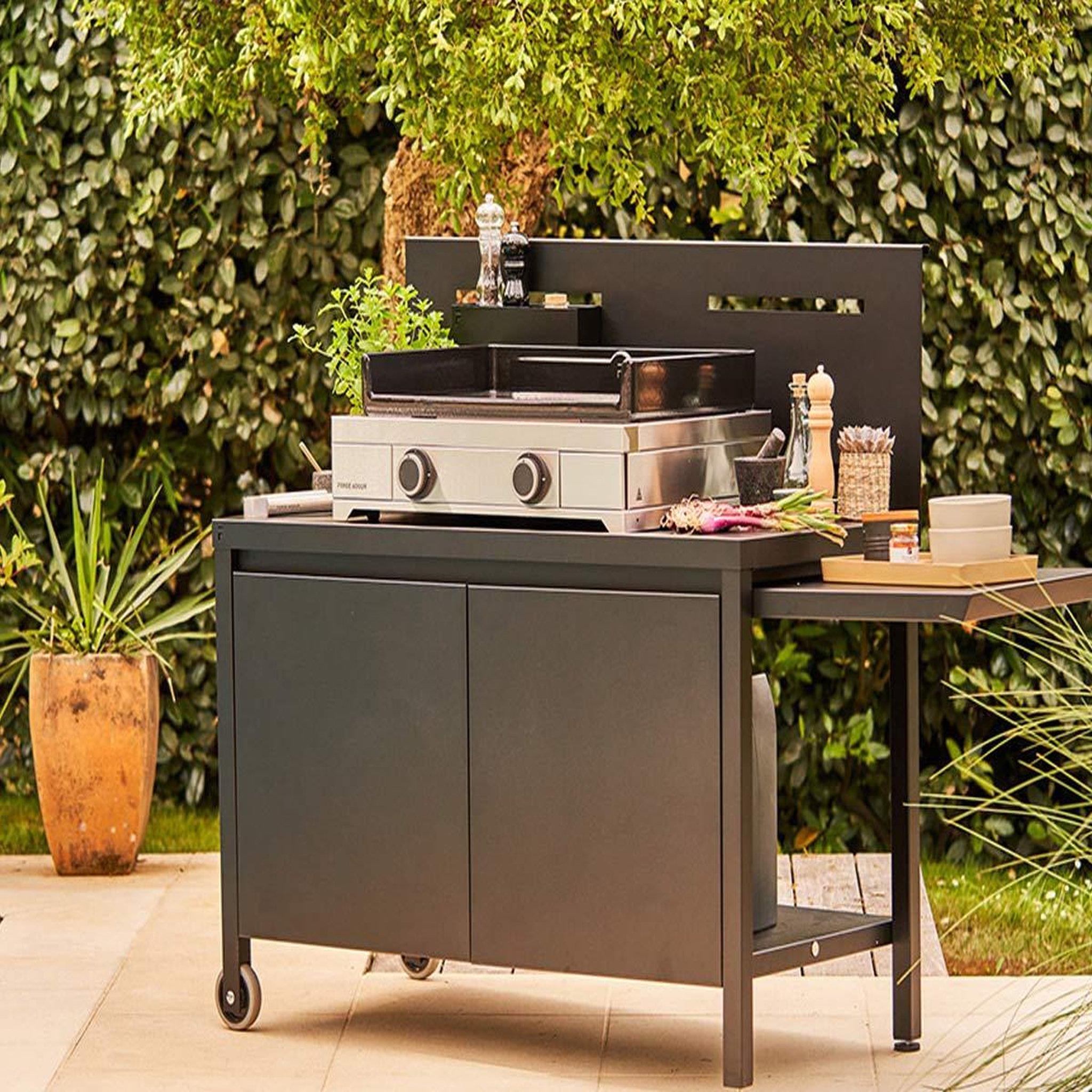 Voir la diapositive 6 : FORGE ADOUR Plancha gaz modern 60 inox 2 brûleurs à poser, 60x42 cm