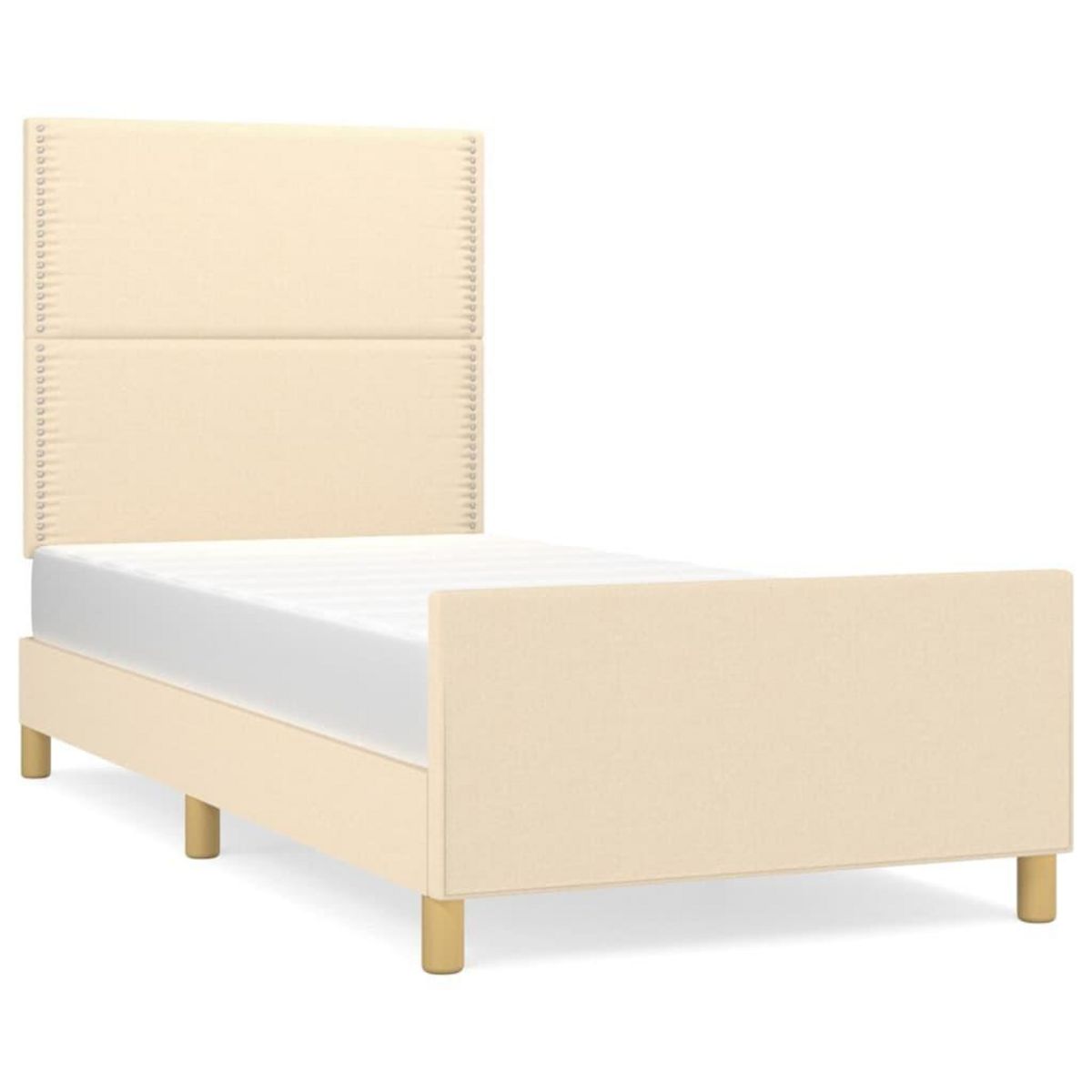 VIDAXL Cadre de lit sans matelas creme 90x200 cm tissu