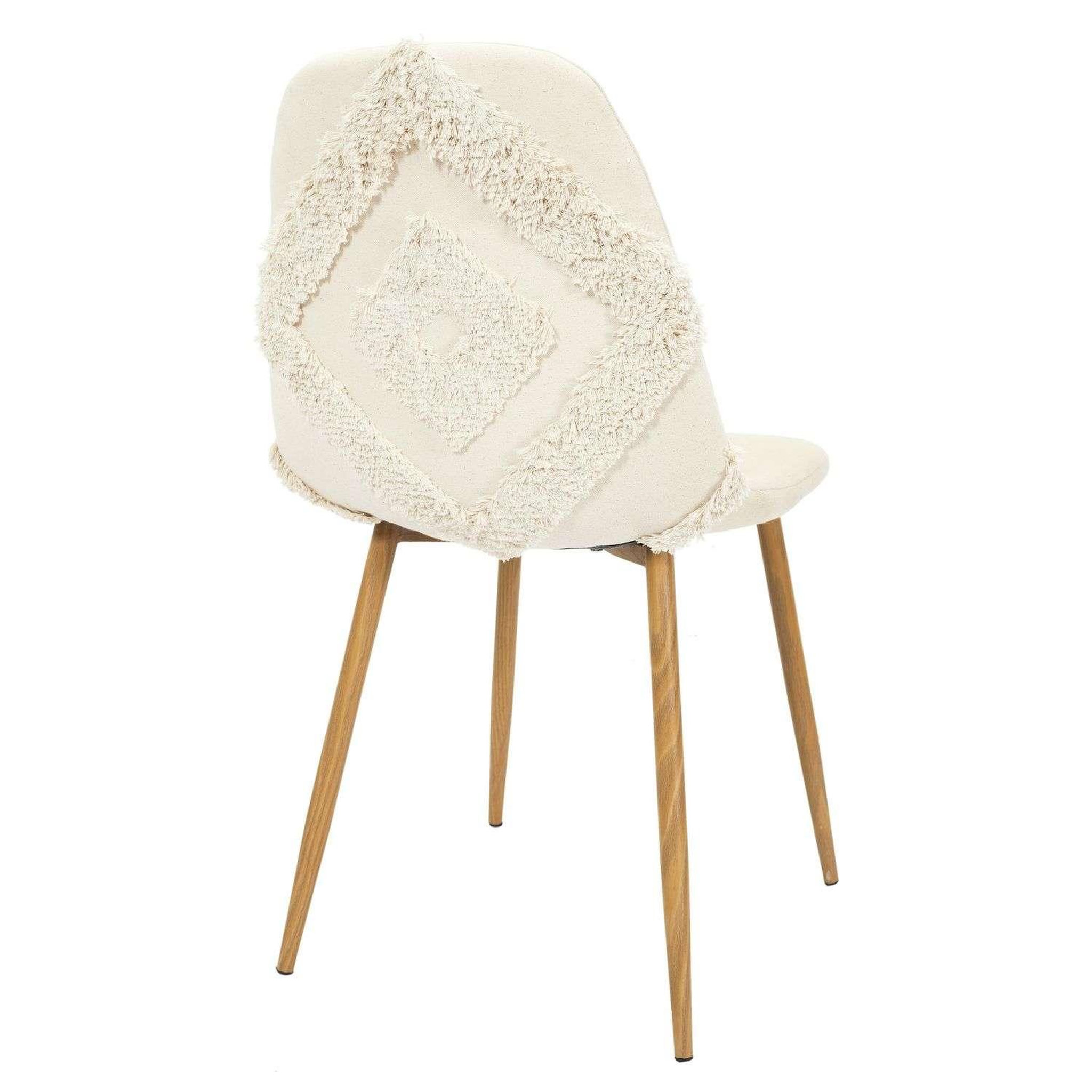 Voir la diapositive 6 : The Home Deco Factory Chaise faro tissu et pieds métal imitation bois - beige
