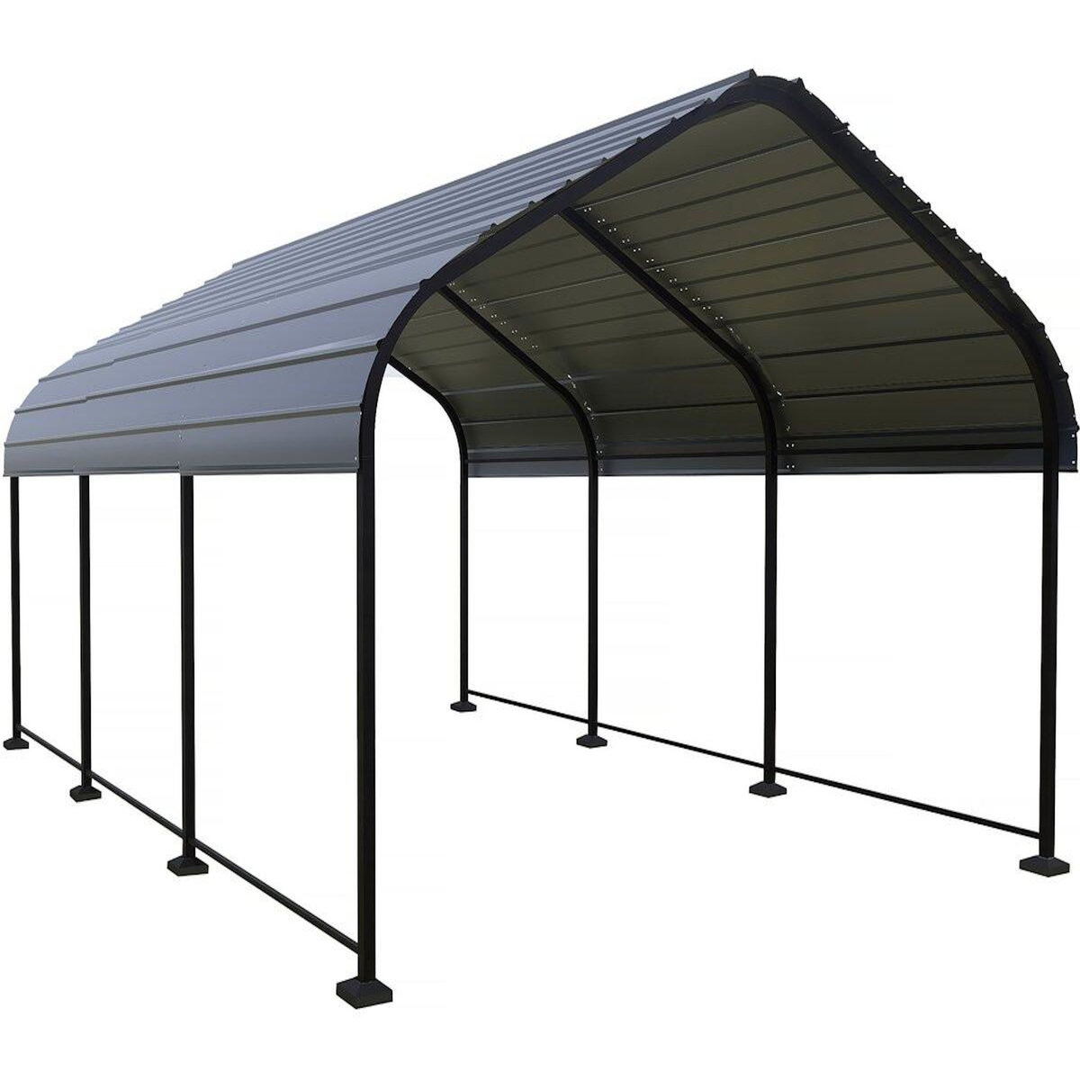 Habitat et Jardin Carport abri de voiture en métal  Phoenix  - 13,5 m² - Gris
