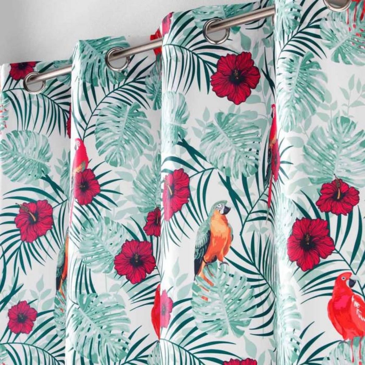 Paris Prix Rideau à Œillets Imprimé  Caracas  140x260cm Blanc