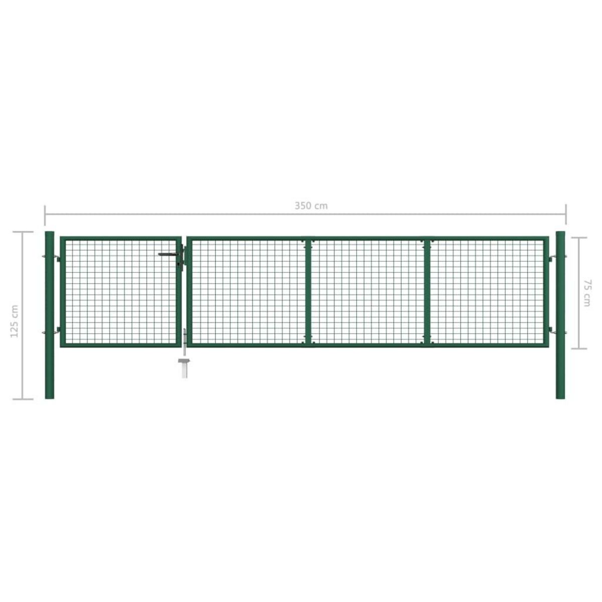 VIDAXL Portillon Acier 350x75 cm Vert