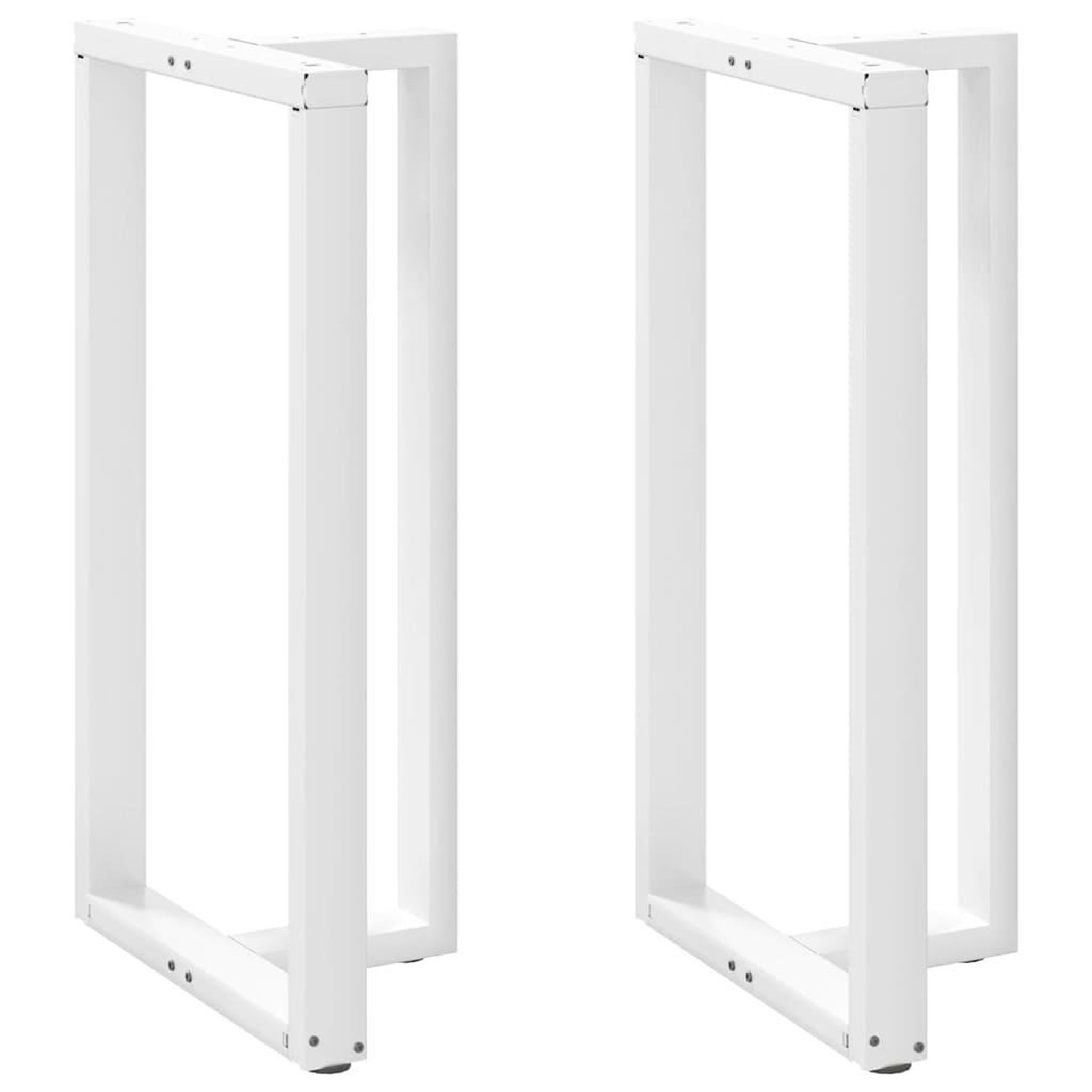 VIDAXL Pieds de table de bar forme de T 2 pcs blanc 60x35x(110-111) cm