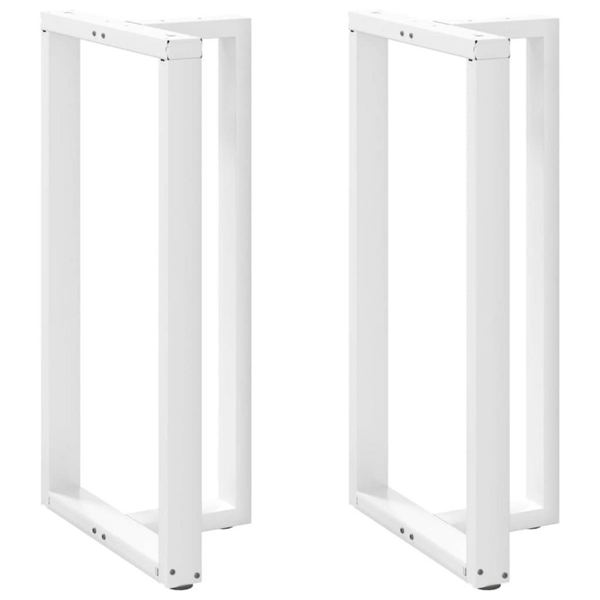 VIDAXL Pieds de table de bar forme de T 2 pcs blanc 60x35x(110-111) cm