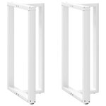 VIDAXL Pieds de table de bar forme de T 2 pcs blanc 60x35x(110-111) cm
