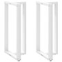 Voir la diapositive 1 : VIDAXL Pieds de table de bar forme de T 2 pcs blanc 60x35x(110-111) cm
