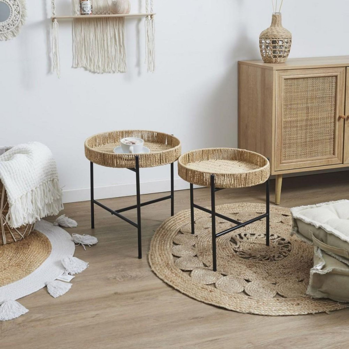 The Home Deco Factory Ensemble de 2 tables gigognes Pampa