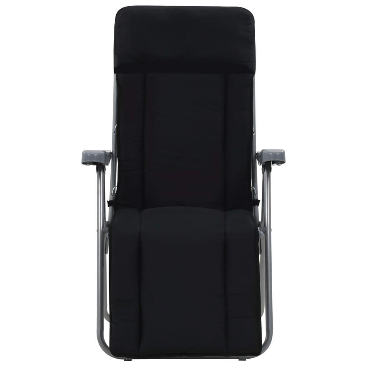 VIDAXL Chaises pliables de jardin avec coussins lot de 2 Noir