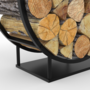 Voir la diapositive 5 : ID MARKET Range bûches rond 70 x 30 x 75 cm étagère à bois en acier noir