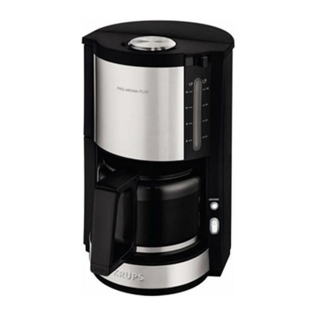 KRUPS KRUPS KM321010 Pro Aroma Plus Cafetiere filtre electrique, 1,25 L soit 15 tasses, Machine a cafe, Noir et inox