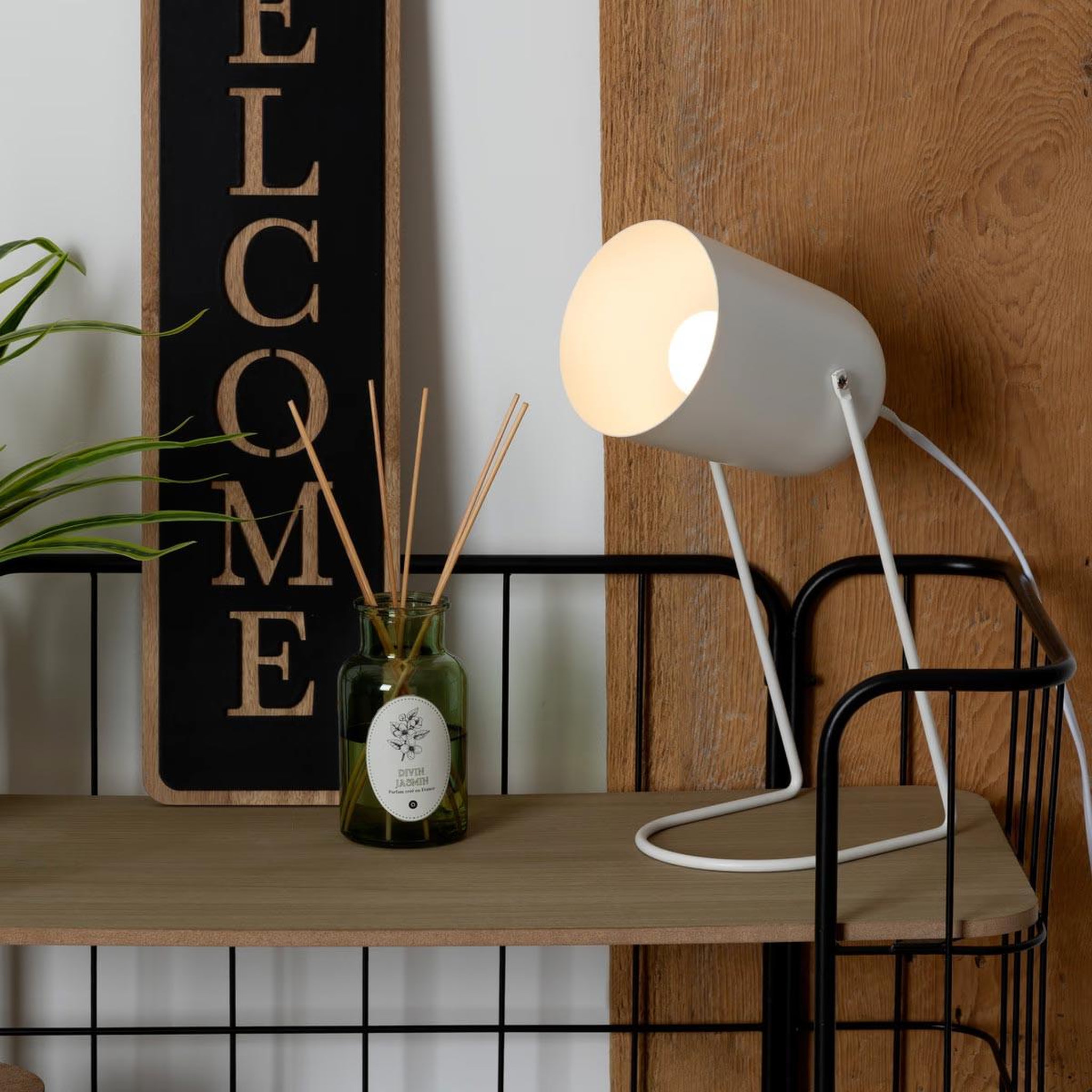 Voir la diapositive 3 : ATMOSPHERA Lampe à poser en métal  faro  30cm blanc
