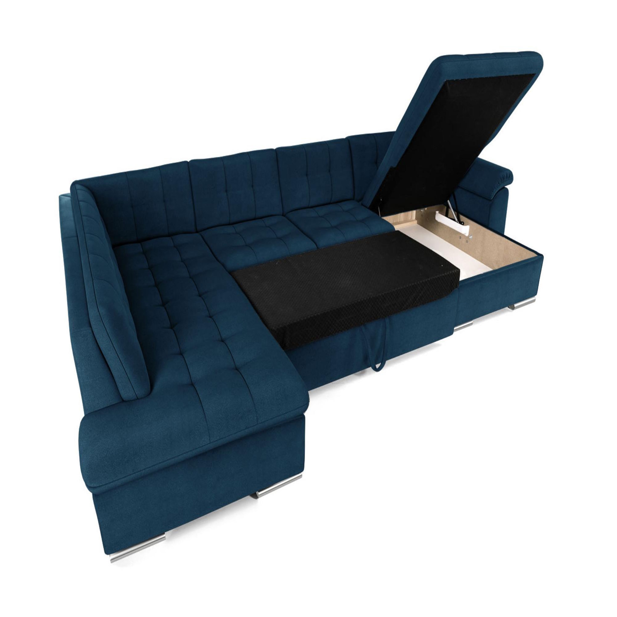 Voir la diapositive 3 : BEST MOBILIER Chuck - canapé panoramique xxl - convertible avec coffre - 7 places - gauche
