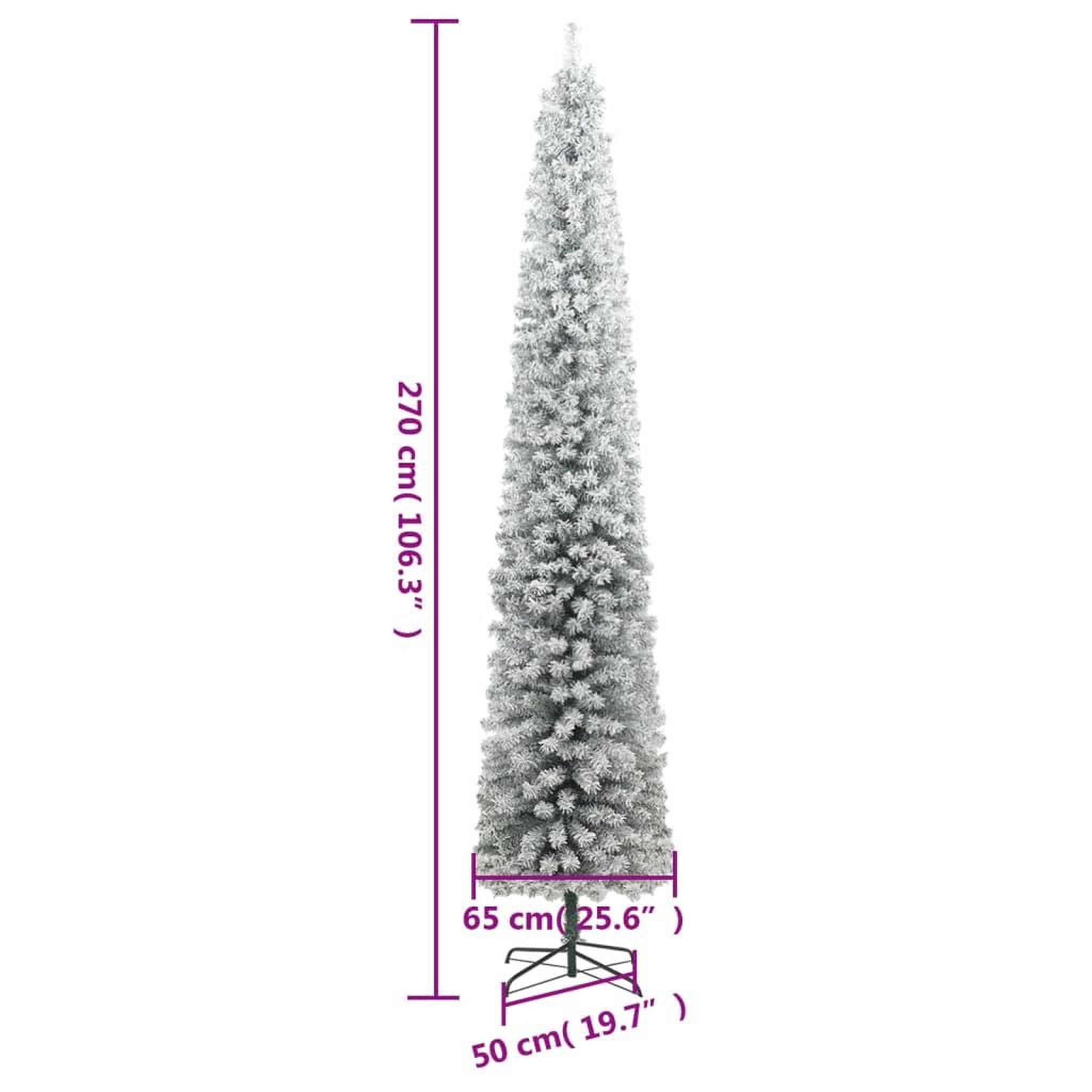 Voir la diapositive 6 : VIDAXL Sapin de Noël mince avec support et flocon de neige 270 cm PVC