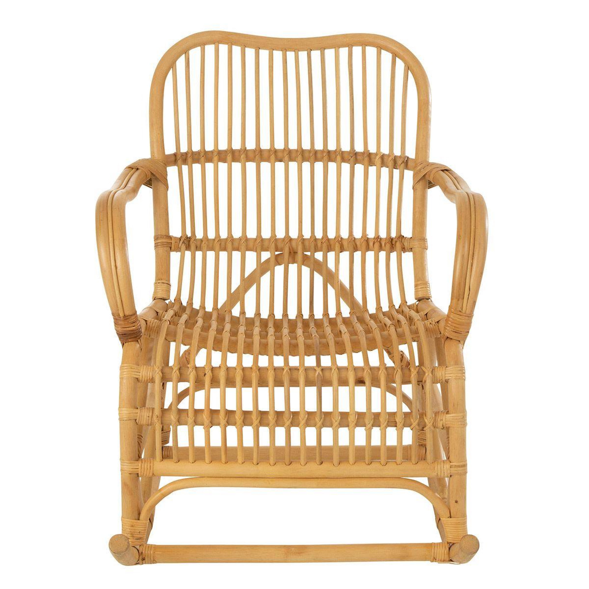 Voir la diapositive 2 : J-LINE Fauteuil à bascule en rotin  winand  87cm naturel