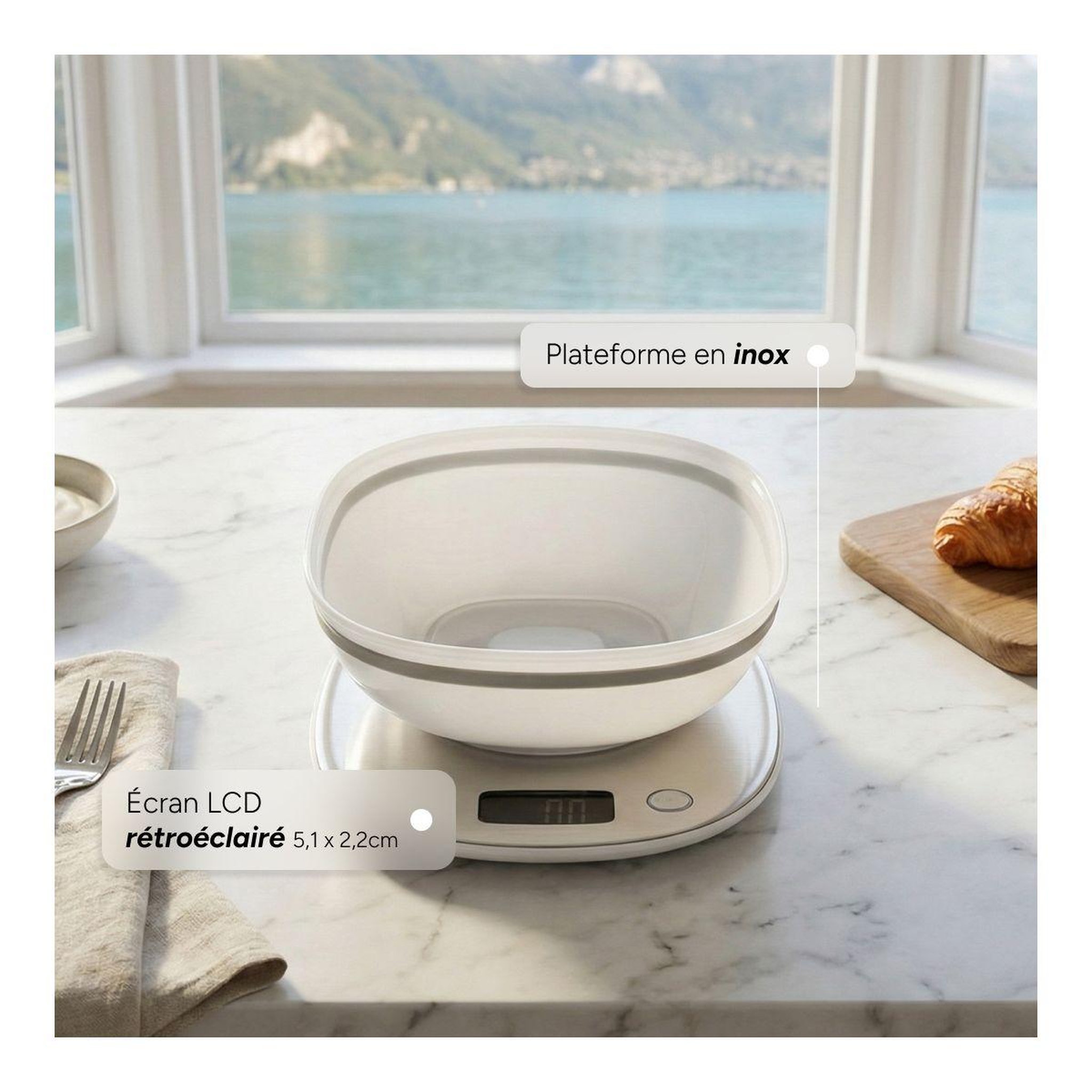 Voir la diapositive 3 : Terraillon Balance de cuisine macaron+ glacee bol 15254