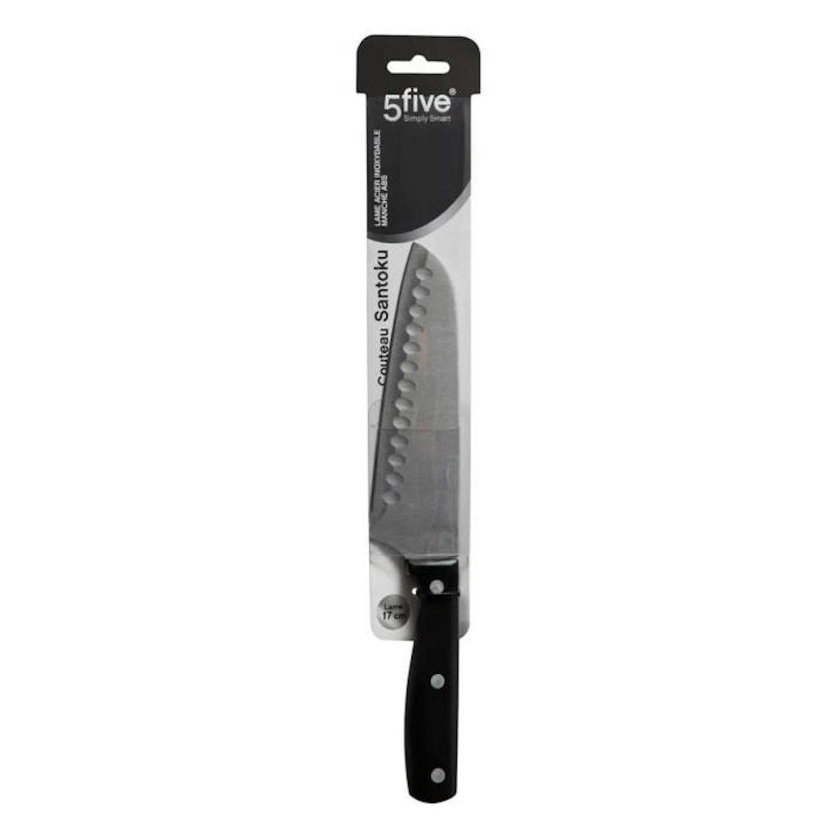 B BASIC & CO Couteau Japonais Santoku  Dice  Inox 29cm Noir